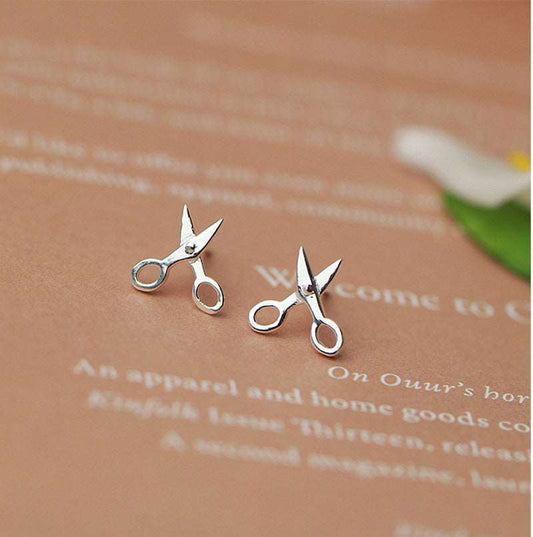 925 STERLING CUTE Small Scissors SILVER EARRINGS Angelwarriorfitness.com