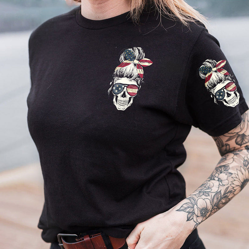 Women's Printed Street Style Short Sleeve Workout T-shirt Top