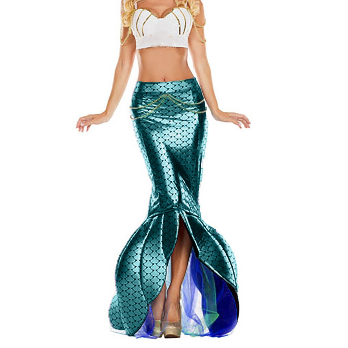Solid Color Fashionable Halloween Costume Mermaid Angelwarriorfitness.com
