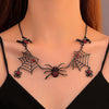 Halloween Spider And Spider Web Necklace Personality Clavicle Necklace Fashion Jewelry Accessories Angelwarriorfitness.com