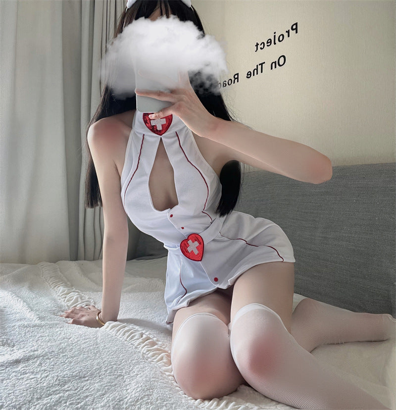 Women's Fashion Simple Nurse One-piece Hosiery Set Angelwarriorfitness.com