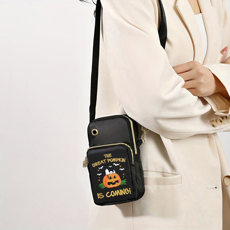 Halloween Pumpkin Pattern Phone Bag Coin Wallet Cute Mini Crossbody Shoulder Bags For Kids Women Angelwarriorfitness.com