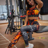Women's Flame Print Exercise Yoga Clothes Suit