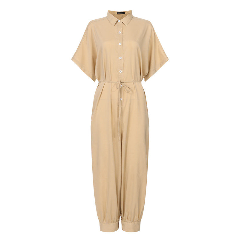 Retro jumpsuit button jumpsuit Angelwarriorfitness.com
