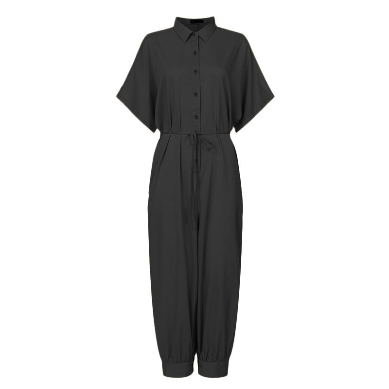Retro jumpsuit button jumpsuit Angelwarriorfitness.com