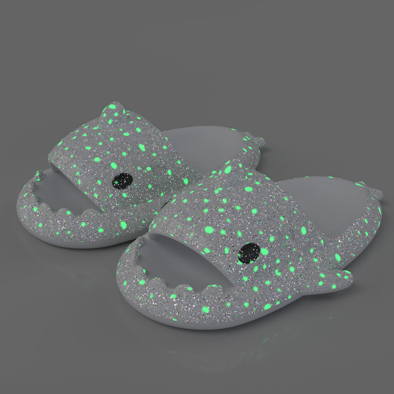Unisex Adult and Children's Cartoon Shark Slippers: Glow in the Dark Flip Flops Angelwarriorfitness.com