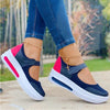 Women Fashion Vulcanized Sneakers Platform Solid Color Flats Ladies Shoes Casual Breathable Wedges Ladies Walking Sneakers Angelwarriorfitness.com