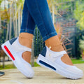 Women Fashion Vulcanized Sneakers Platform Solid Color Flats Ladies Shoes Casual Breathable Wedges Ladies Walking Sneakers Angelwarriorfitness.com