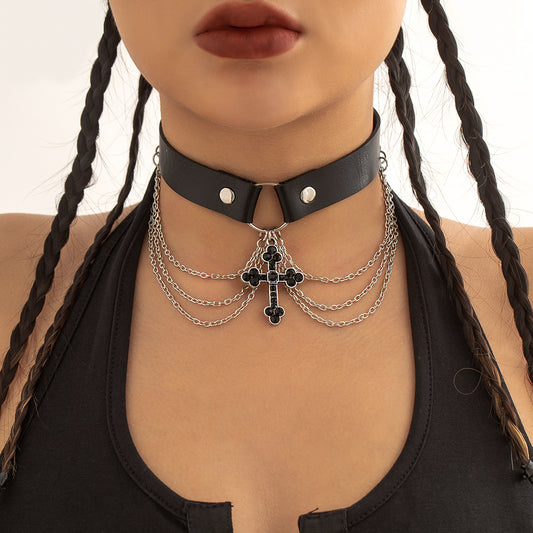 Jewelry PU Alloy Necklace Cross Angelwarriorfitness.com