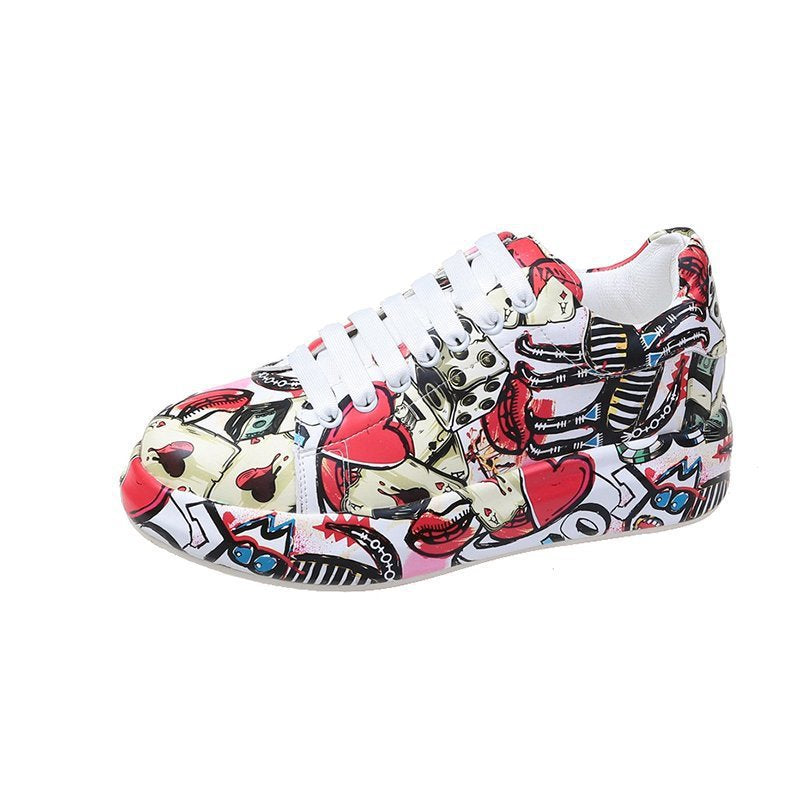 Women's Fashion Platform Casual Shoes Painted Sneakers Angelwarriorfitness.com