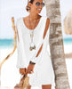Women's Summer Deep Collar Casual Beach Dress Angelwarriorfitness.com