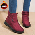Ankle Boots For Women Non-slip Waterproof Snow Boots Flat Heels Warm Shoes Angelwarriorfitness.com