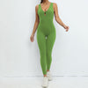Yoga Jumpsuit V-shaped Back Design Sleeveless Fitness Running Sportswear Stretch Tights Pants For Womens Clothing Angelwarriorfitness.com