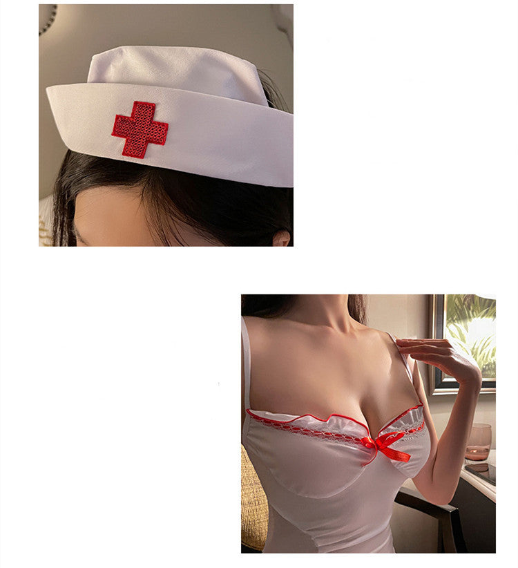 Female Nurse Suspenders Nightdress  Back Cute Uniform Angelwarriorfitness.com