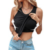 Round Neck Vest With Bra Summer Solid Color Bottom Sleeveless Top Womens Clothing Angelwarriorfitness.com