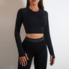 2pcs Seamless Yoga Pants Sports Gym Fitness Leggings And Long Sleeve Tops Outfits Butt Lifting Slim Workout Sportswear Clothing Angelwarriorfitness.com