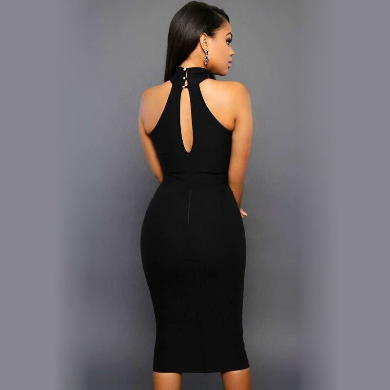 High Neck Mesh Black Dress Angelwarriorfitness.com