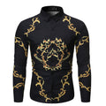 New Mens Long Sleeve Shirts Slim Fit Casual Shirt For Men Flower Shirt Angelwarriorfitness.com