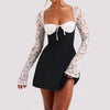 Fashion Corset Lace Long Sleeve Dress Sexy Y2K Backless Lace Up Short Dresses Womens Clothing Angelwarriorfitness.com