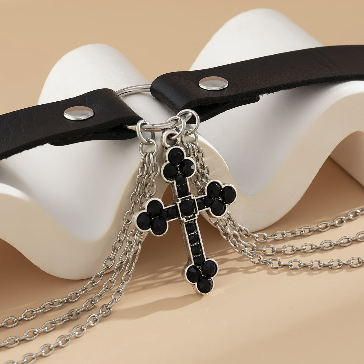 Jewelry PU Alloy Necklace Cross Angelwarriorfitness.com