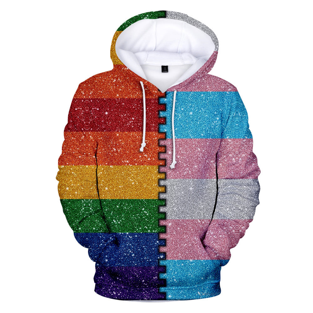 Gay Day Parade Leisure 3D Digital Printing Pullover Hoodie Men And Women Angelwarriorfitness.com