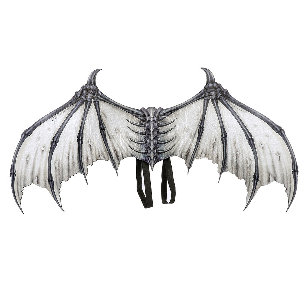 Black And White Non-woven Fabric Demon Bone Wings Angelwarriorfitness.com