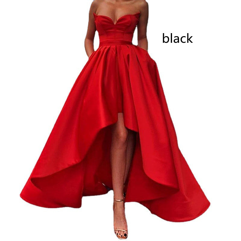Ladies Evening Dress Sexy Tube Top Satin Angelwarriorfitness.com