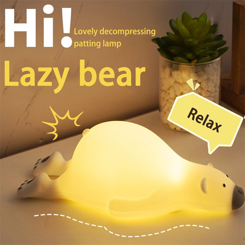 Cute Bear Silicone Night Light 3 Levels Atmosphere Table Lamp For Children Kid Bedroom Bedside Decor Angelwarriorfitness.com