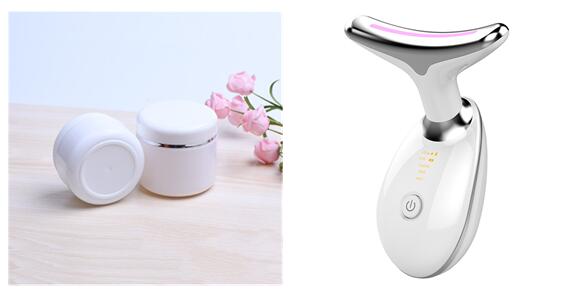 EMS Thermal Neck Lifting And Tighten Massager Electric Microcurrent Wrinkle Remover LED Photon Face Beauty Device For Woman Angelwarriorfitness.com