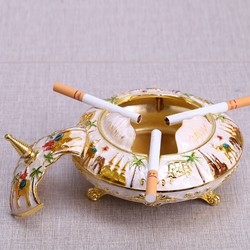 Office Living Room Art Deco Retro Flip Top Round Ashtray Angelwarriorfitness.com