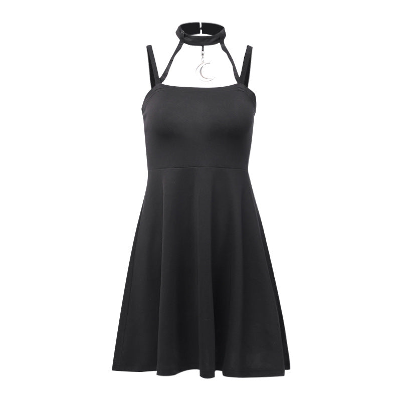 Gothic Halterneck Knitted Stretch Comfort Skirt Angelwarriorfitness.com