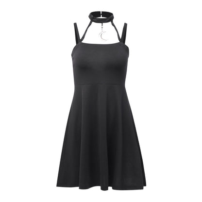 Gothic Halterneck Knitted Stretch Comfort Skirt Angelwarriorfitness.com