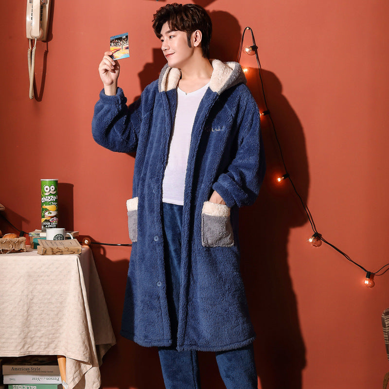 Men's Pajamas Autumn And Winter Coral Fleece Pajamas Set Angelwarriorfitness.com