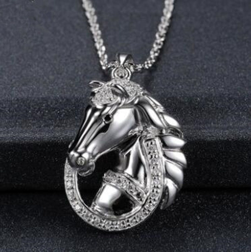 Silver Horse Necklace Angelwarriorfitness.com