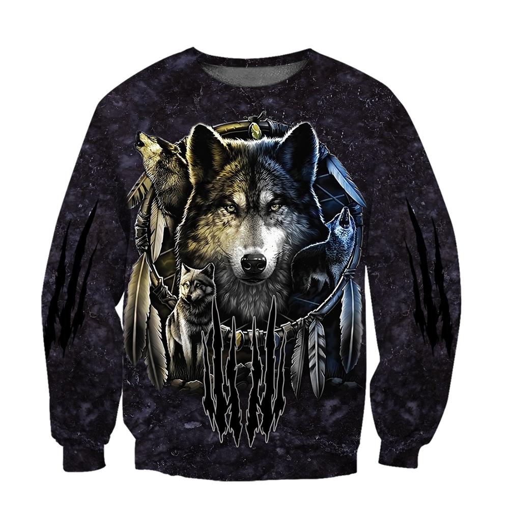Darkness Dreamcatcher Wolf 3D Printed Men Hoodies Sweatshirt Angelwarriorfitness.com