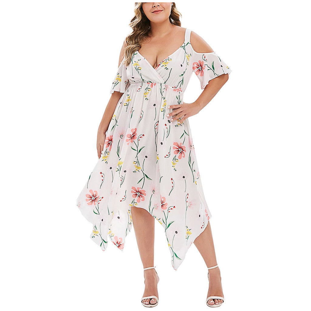 Printed Chiffon Strap Dress Slim Dress Angelwarriorfitness.com