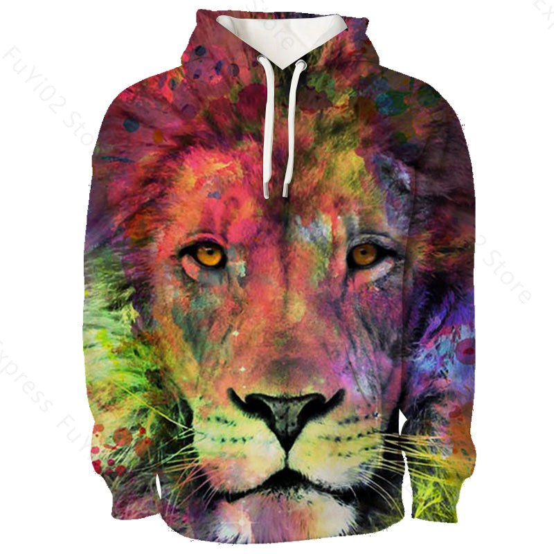 Animal 3d Wolf Pattern Hoodie Men And Women Sports Casual Wear Angelwarriorfitness.com