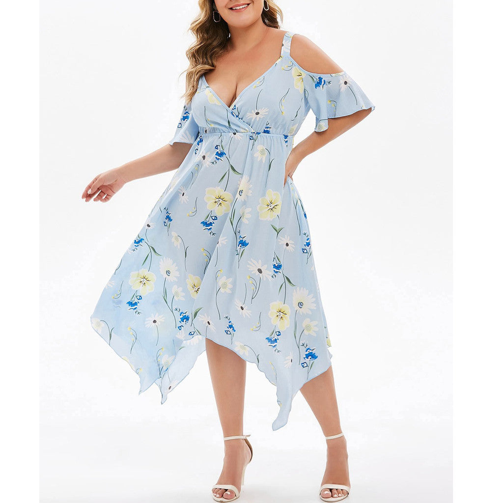 Printed Chiffon Strap Dress Slim Dress Angelwarriorfitness.com
