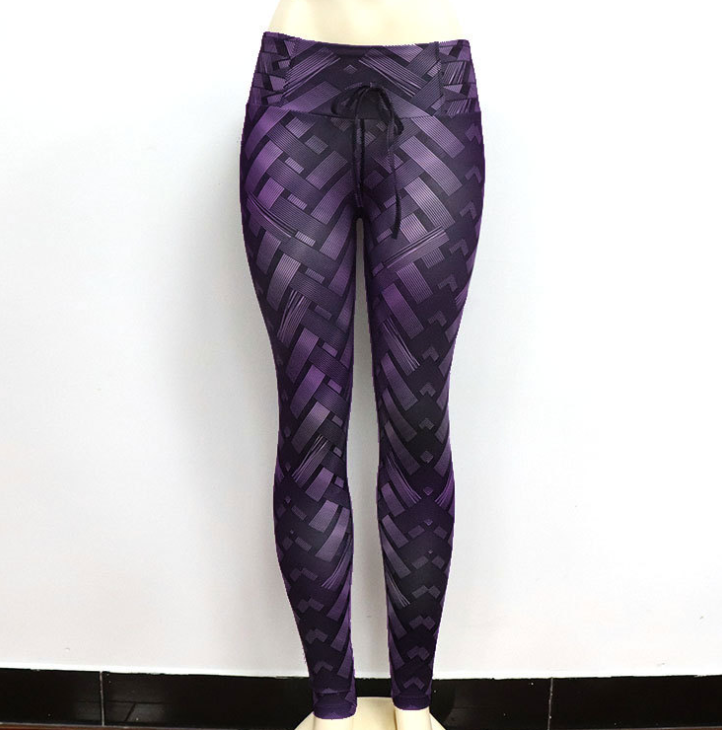 High Waist Iron Weave Print Push Up Yoga Workout Leggings Angelwarriorfitness.com