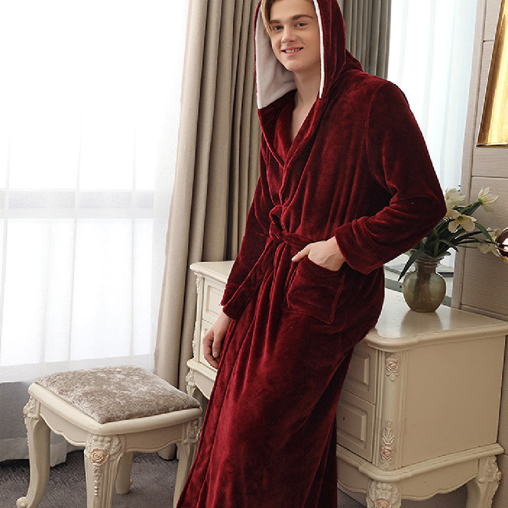 Plus Fat Coral Velvet Bathrobe Pajamas For Men Angelwarriorfitness.com