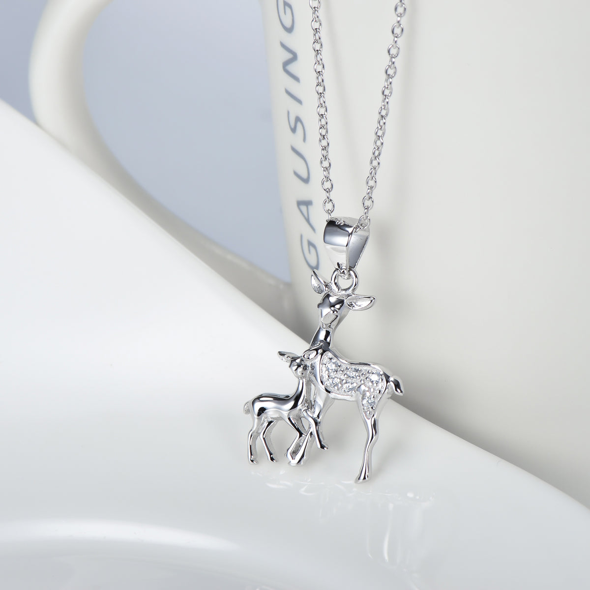Fawn Pendant 925 Silver Necklace Angelwarriorfitness.com