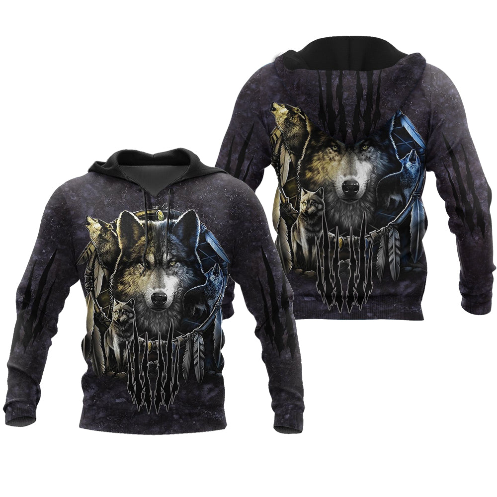 Darkness Dreamcatcher Wolf 3D Printed Men Hoodies Sweatshirt Angelwarriorfitness.com