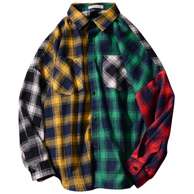 Colorblock hip-hop trend thin shirt jacketFashion Streetwear Angelwarriorfitness.com