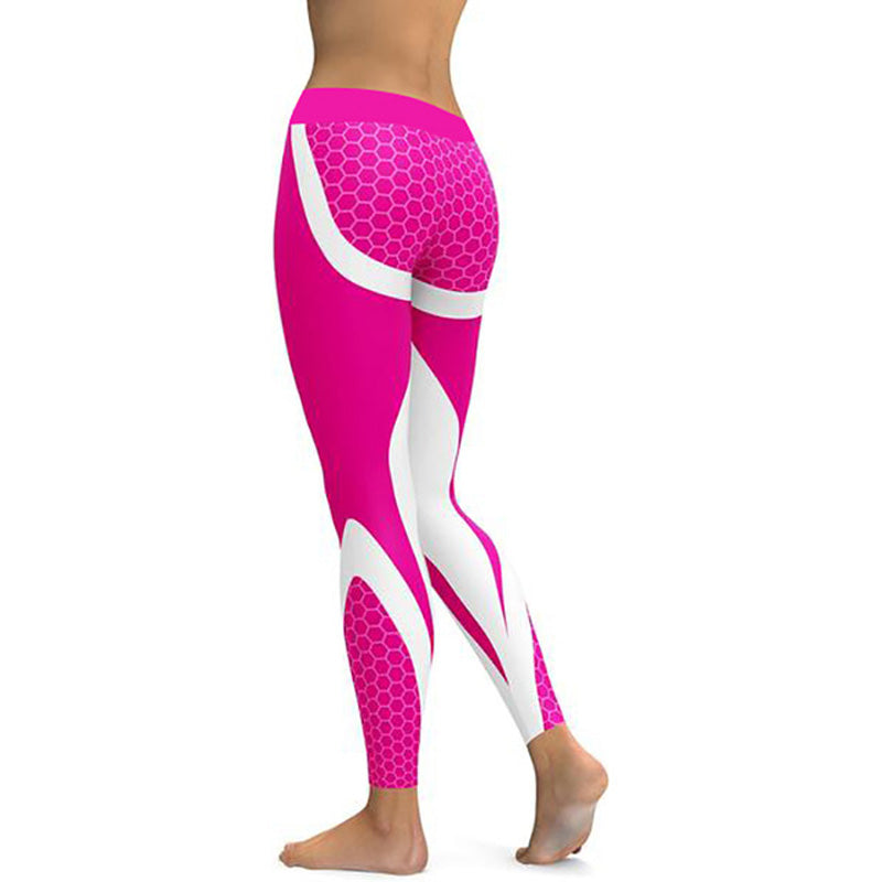 Geometric Honeycomb Digital Printing Pants, Yoga Pants, Sports Pants, High Elastic Bottompants Angelwarriorfitness.com