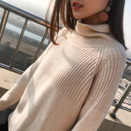 Women's cashmere sweater loose lazy wool knit Angelwarriorfitness.com