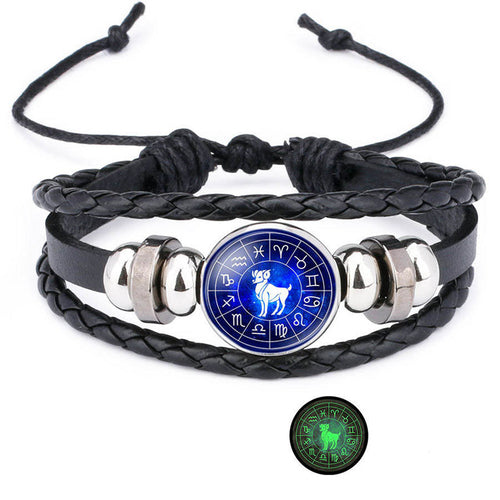 12 Zodiac Sign Glow In The Dark Bracelet Angelwarriorfitness.com