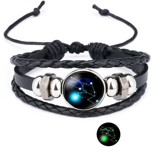 12 Zodiac Sign Glow In The Dark Bracelet Angelwarriorfitness.com