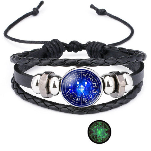 12 Zodiac Sign Glow In The Dark Bracelet Angelwarriorfitness.com