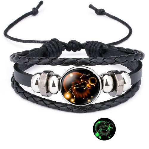 12 Zodiac Sign Glow In The Dark Bracelet Angelwarriorfitness.com