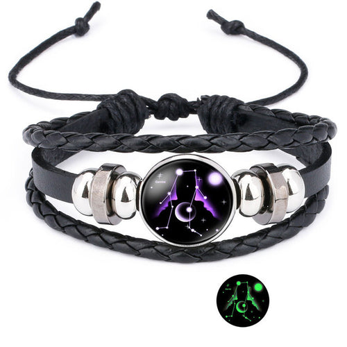 12 Zodiac Sign Glow In The Dark Bracelet Angelwarriorfitness.com